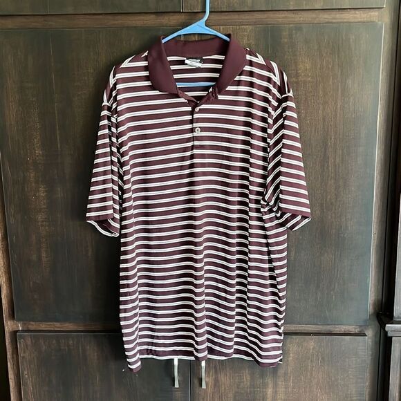 Men’s Nike Golf Burgundy/Wine Striped Polo XXL - Picture 1 of 5